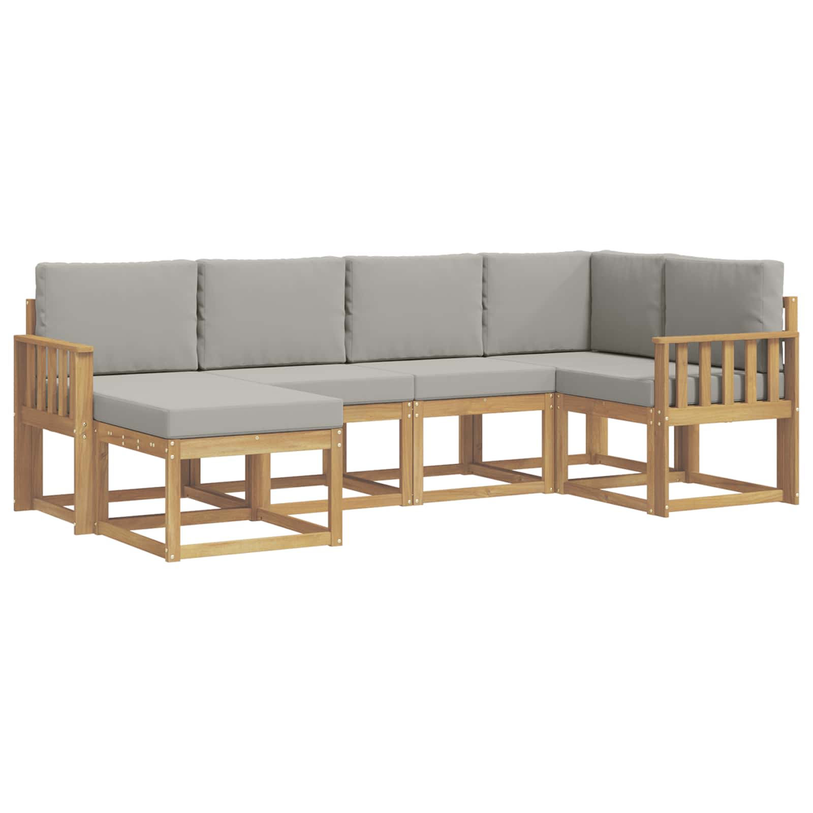 Outdoor-Sofagarnitur 6 pcs Weiß und Hellgrau