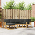 Outdoor-Sofagarnitur 6 pcs Weiß und Anthrazit Polyester