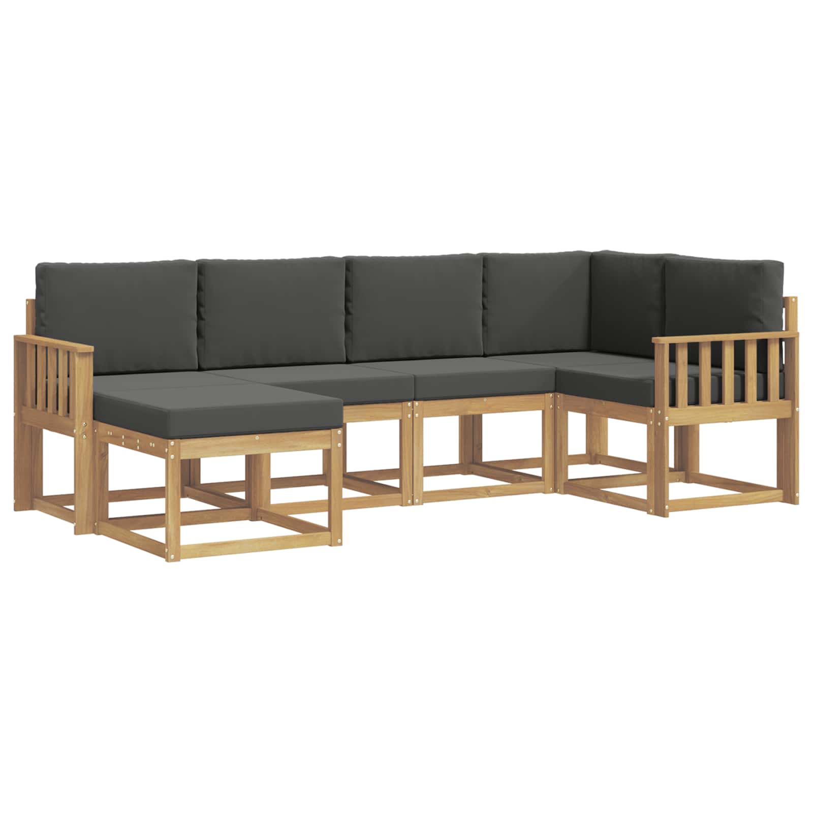 Outdoor-Sofagarnitur 6 pcs Weiß und Anthrazit Polyester
