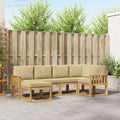Outdoor-Sofagarnitur mit Kissen 6 pcs Weiß und Beige Polyester