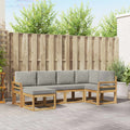 Outdoor-Sofagarnitur 6 pcs Weiß und Hellgrau