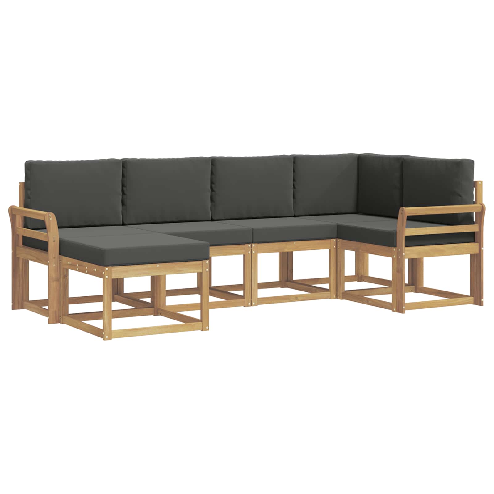 Outdoor-Sofagarnitur 6 pcs Weiß und Anthrazit Polyester