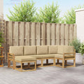 Outdoor-Sofagarnitur mit Kissen 6 pcs Weiß und Beige Polyester