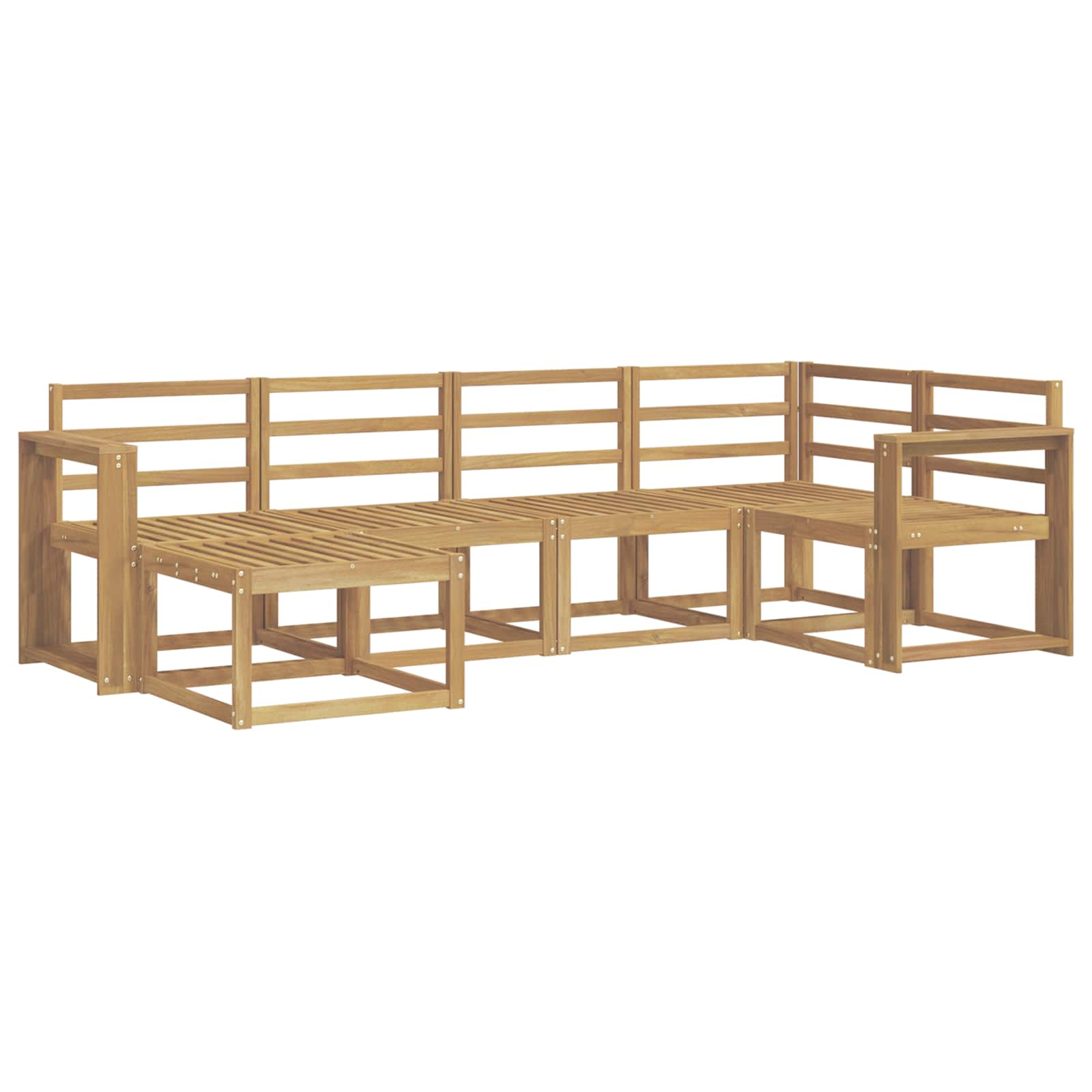 Outdoor-Sofagarnitur 6 pcs Weiß Massivholz Akazie