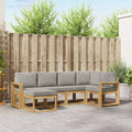 Outdoor-Sofagarnitur 6 pcs Weiß und Hellgrau