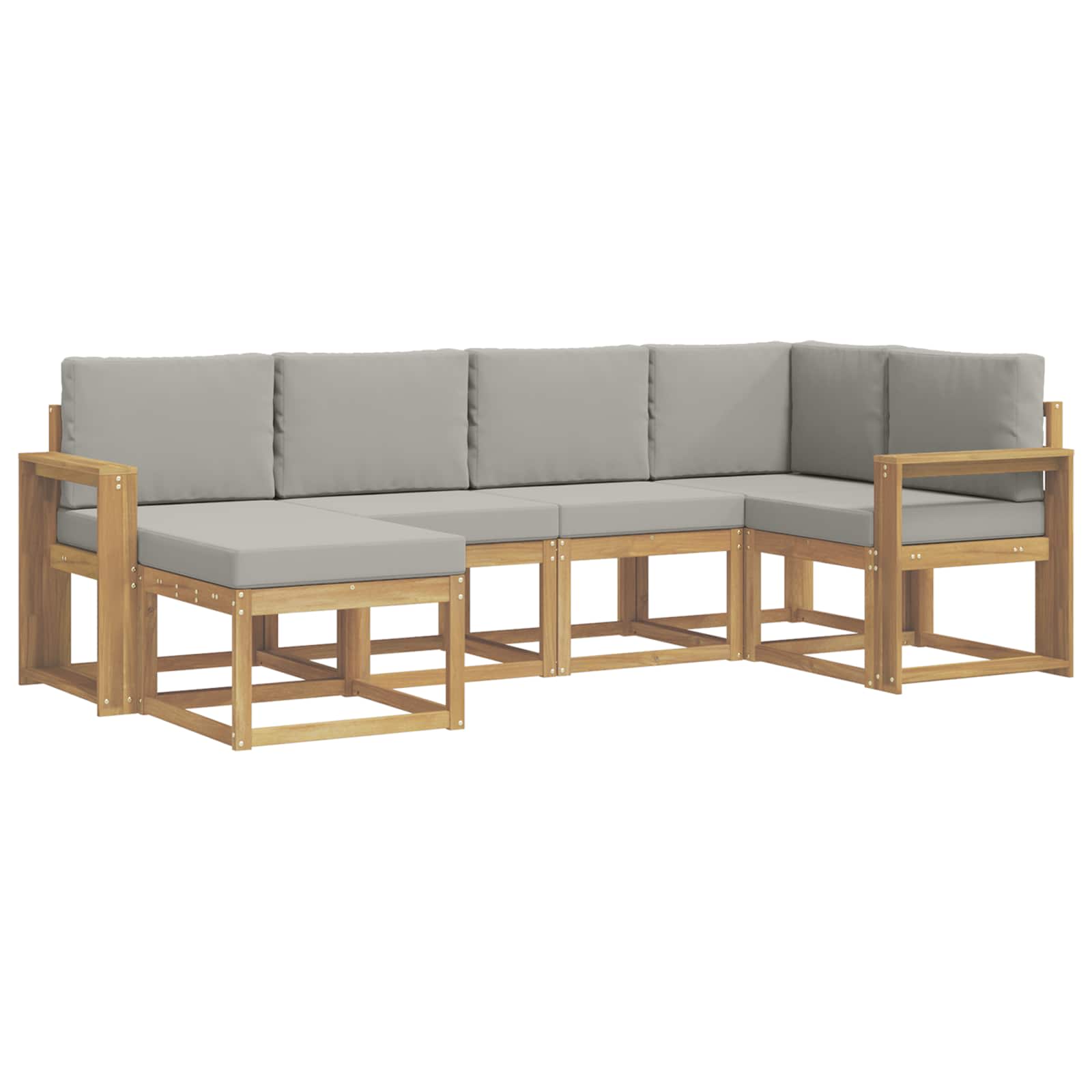 Outdoor-Sofagarnitur 6 pcs Weiß und Hellgrau