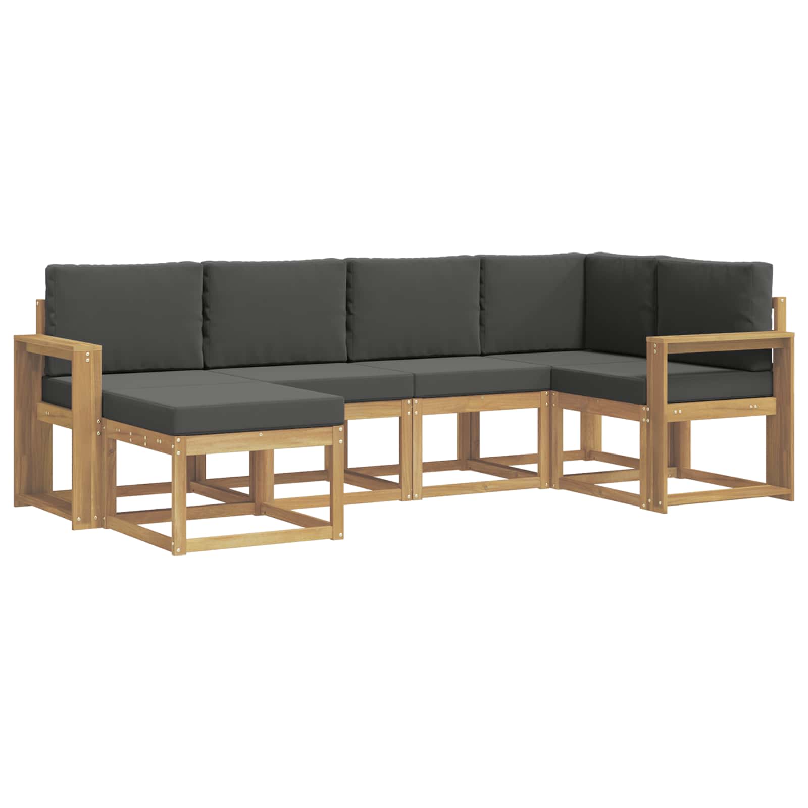 Outdoor-Sofagarnitur 6 pcs Weiß und Anthrazit Polyester