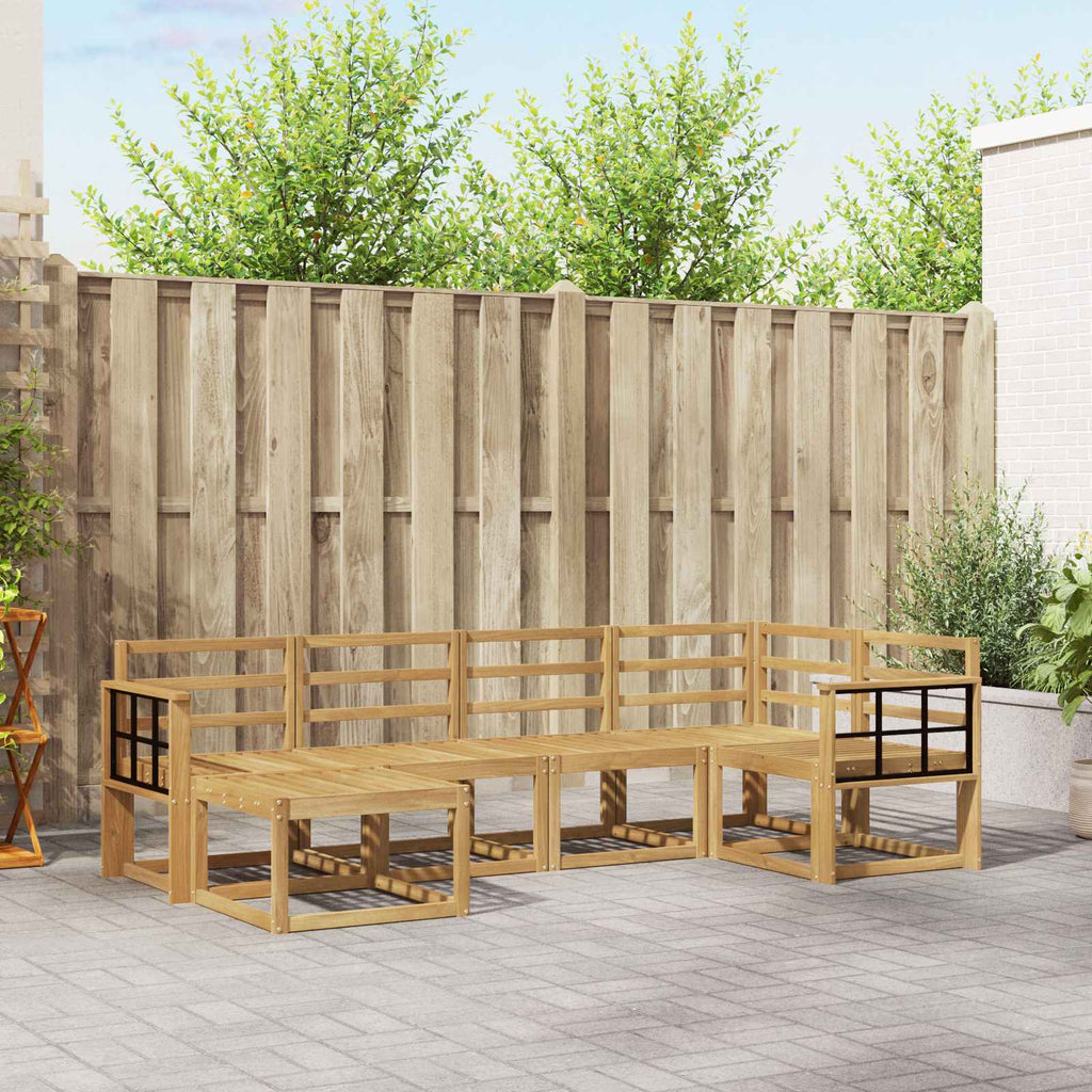 Outdoor-Sofagarnitur 6 pcs Weiß Massivholz Akazie
