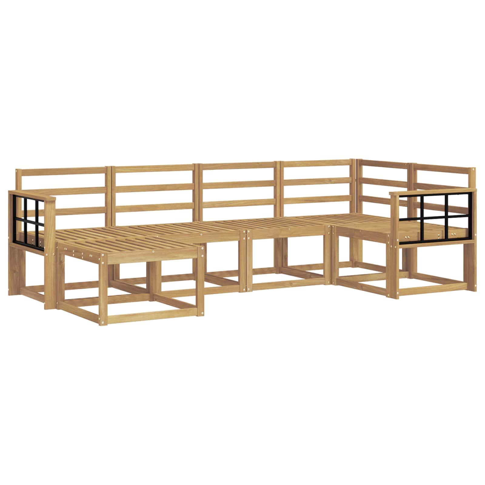 Outdoor-Sofagarnitur 6 pcs Weiß Massivholz Akazie