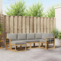 Outdoor-Sofagarnitur 6 pcs Weiß und Hellgrau