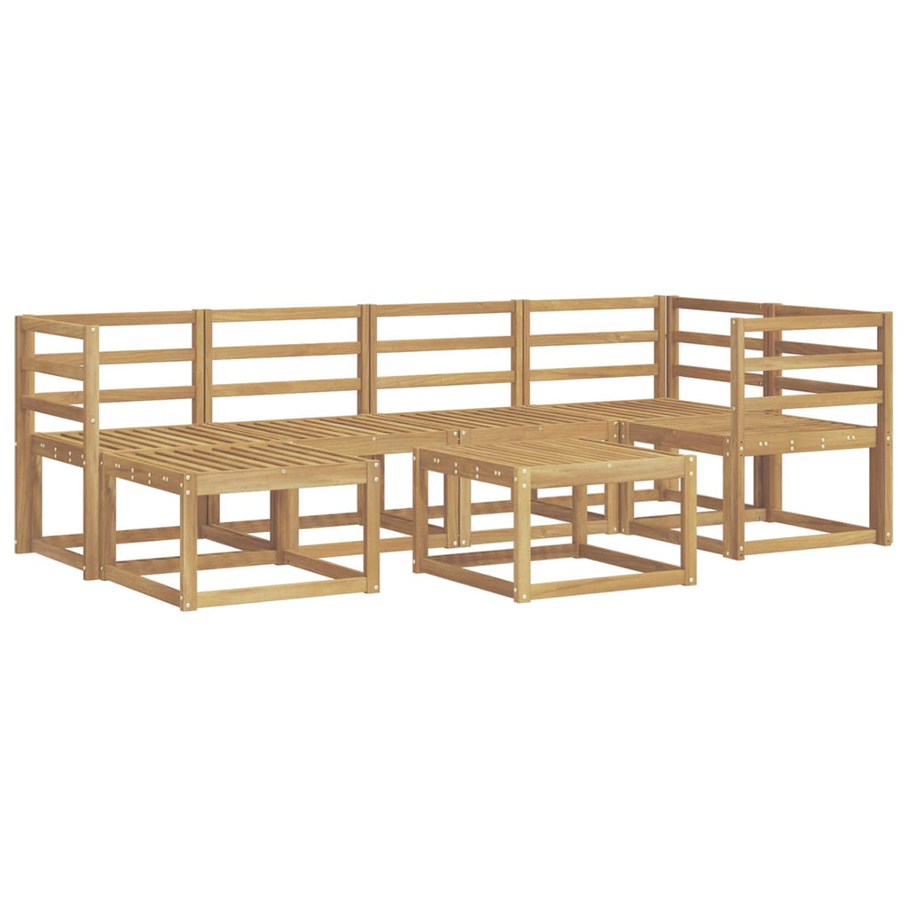 Outdoor-Sofagarnitur 7 pcs Weiß Massivholz Akazie