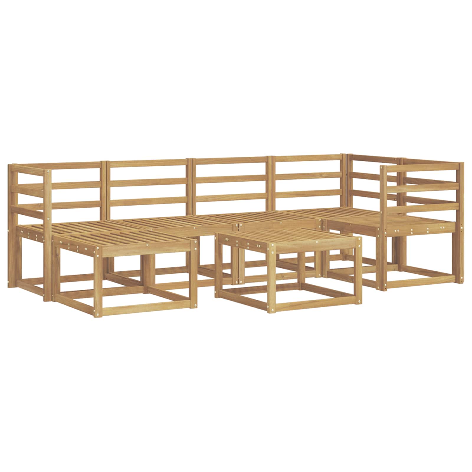 Outdoor-Sofagarnitur 7 pcs Weiß Massivholz Akazie