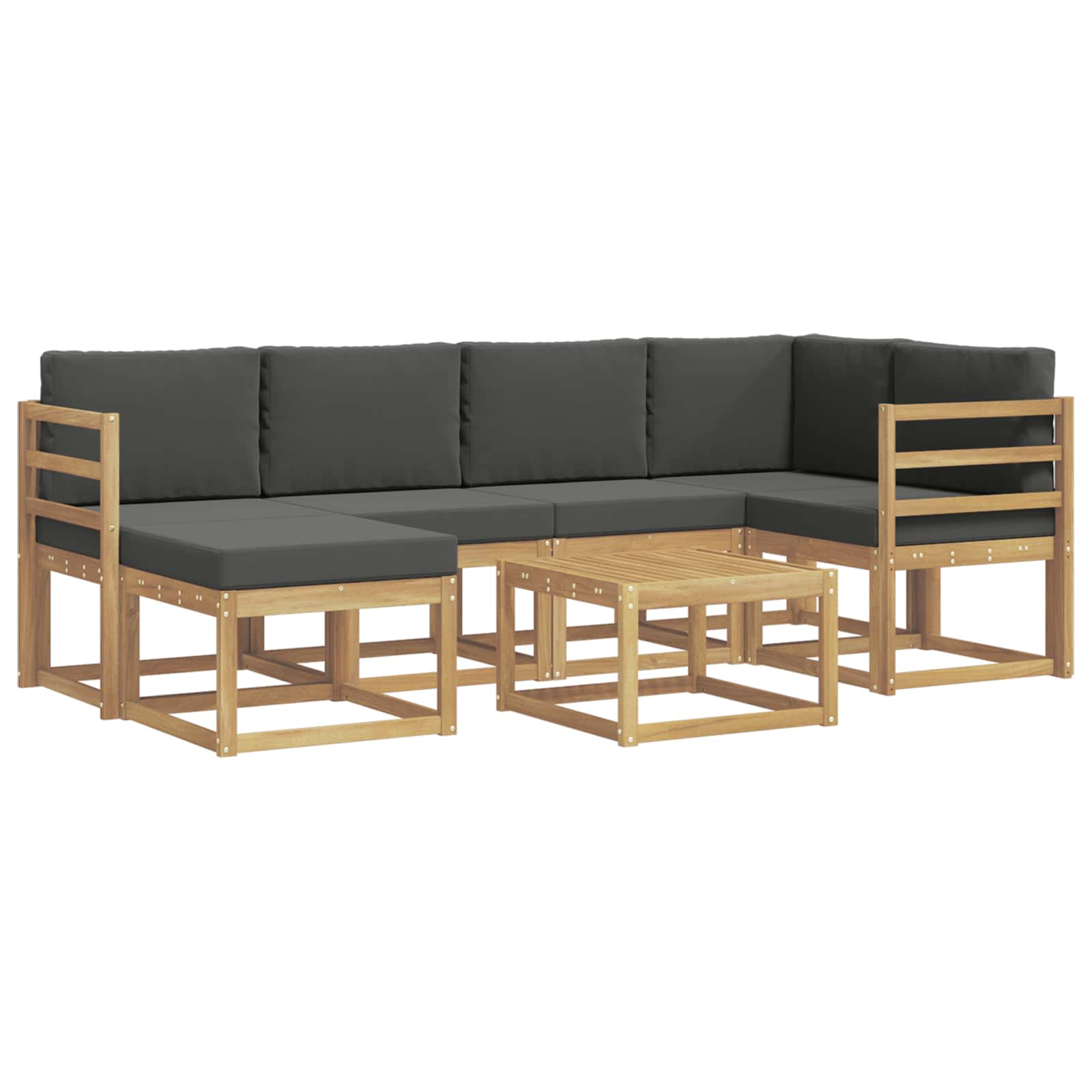 Outdoor-Sofagarnitur 7 pcs Weiß und Anthrazit Massivholz Akazie