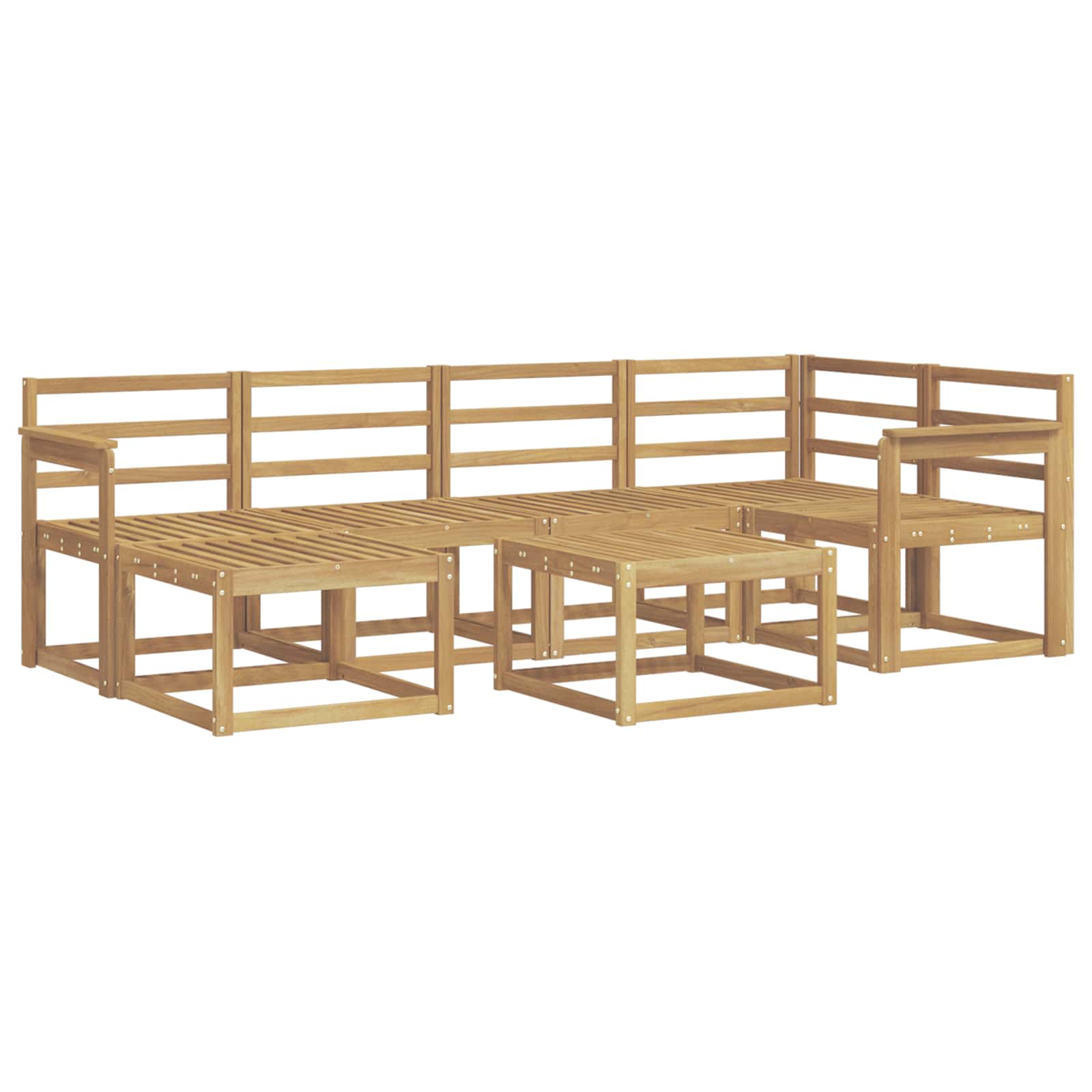 Outdoor-Sofagarnitur 7 pcs Weiß Massivholz Akazie