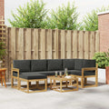 Outdoor-Sofagarnitur 7 pcs Weiß und Anthrazit Massivholz Akazie