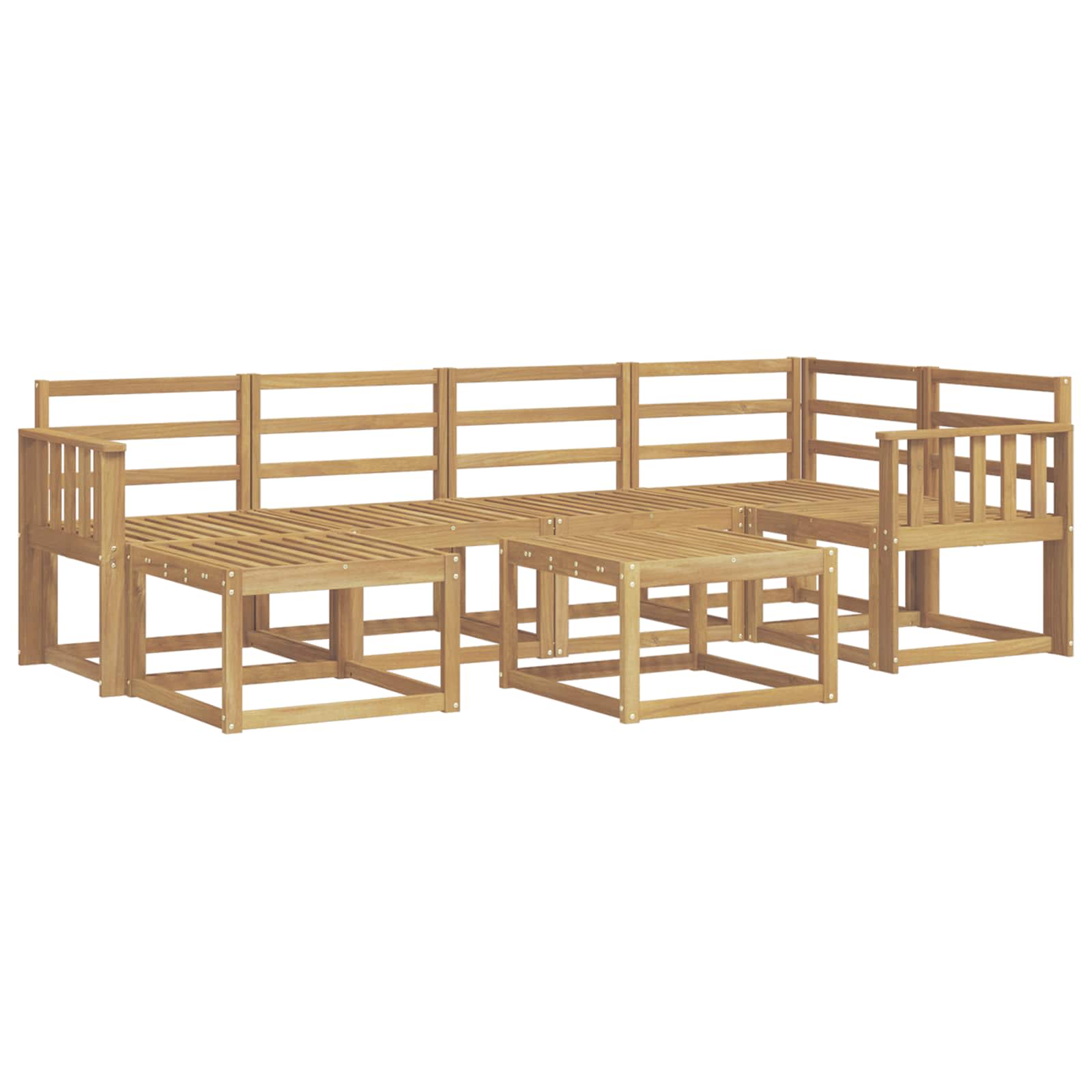 Outdoor-Sofagarnitur 7 pcs Weiß Massivholz Akazie