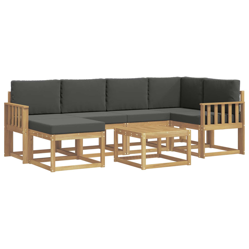 Outdoor-Sofagarnitur 7 pcs Weiß und Anthrazit Massivholz Akazie