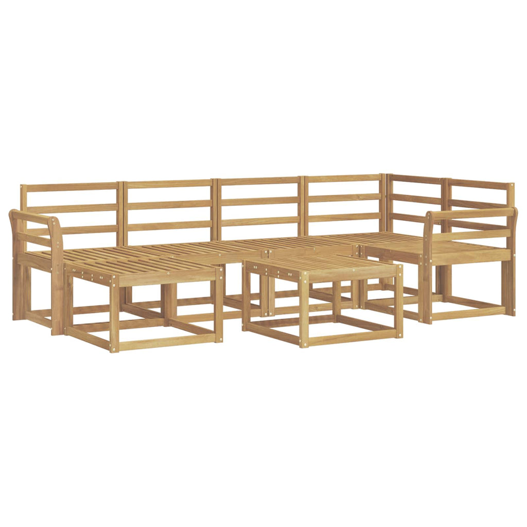 Outdoor-Sofagarnitur 7 pcs Weiß Massivholz Akazie