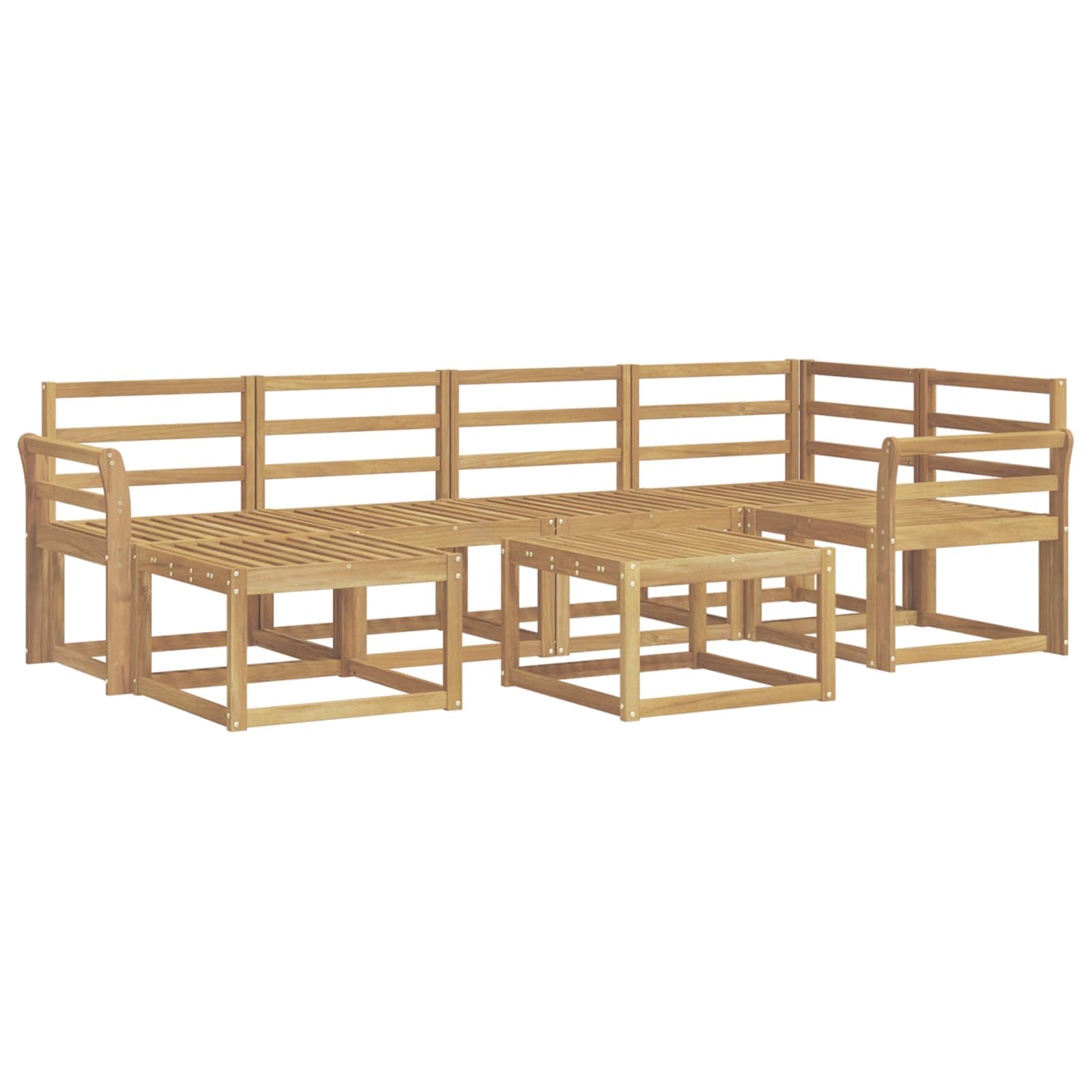 Outdoor-Sofagarnitur 7 pcs Weiß Massivholz Akazie