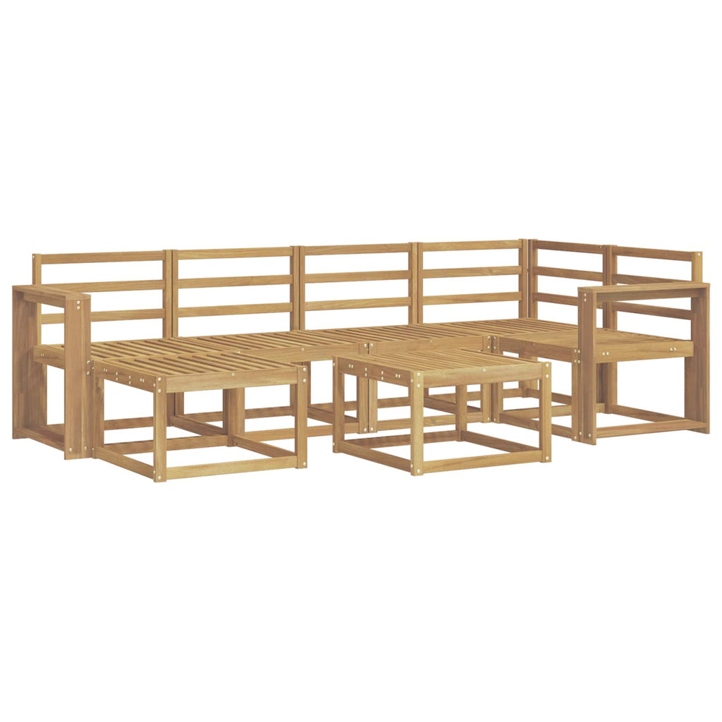 Outdoor-Sofagarnitur 7 pcs Weiß Massivholz Akazie