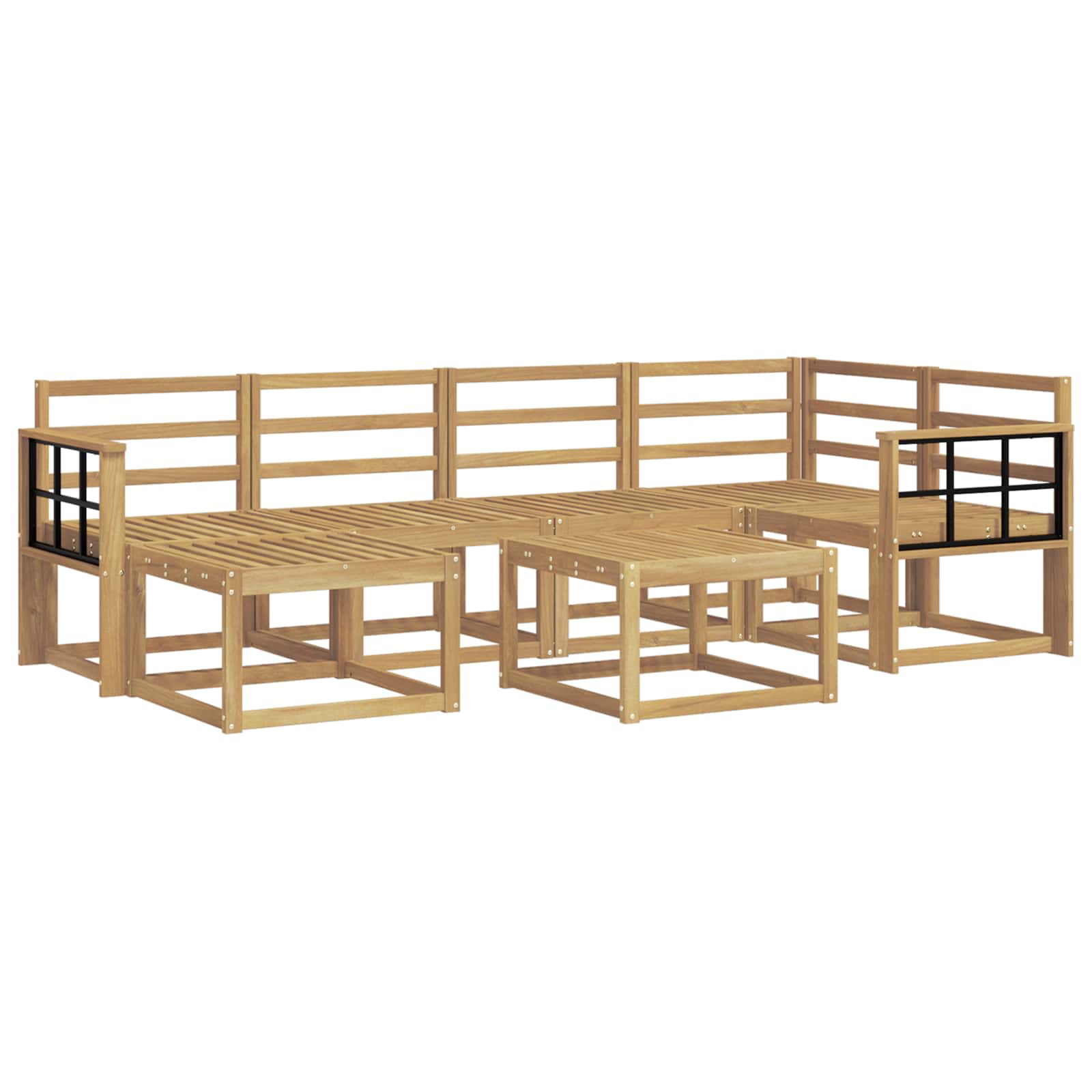 Outdoor-Sofagarnitur 7 pcs Weiß Massivholz Akazie