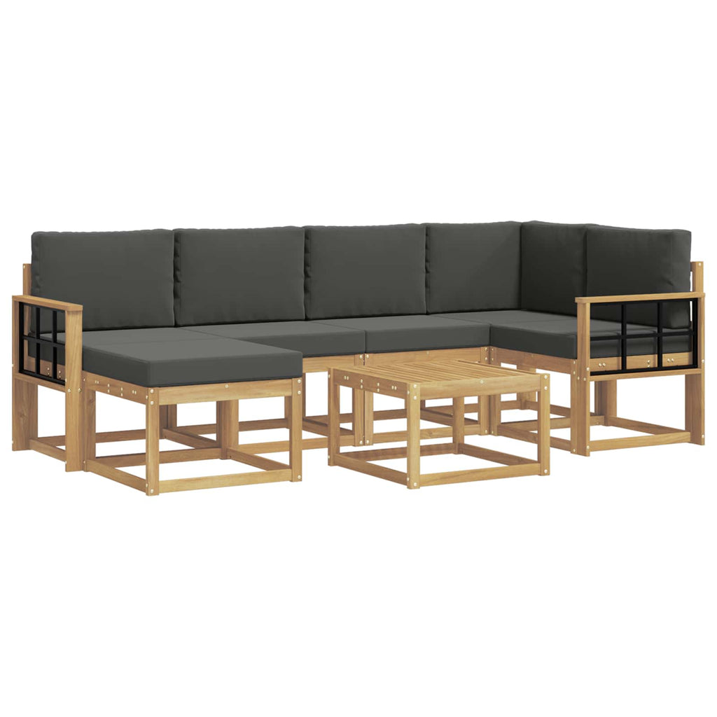 Outdoor-Sofagarnitur 7 pcs Weiß und Anthrazit Massivholz Akazie
