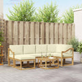 Outdoor-Sofagarnitur 7 pcs Weiß und Creme Massivholz Akazie