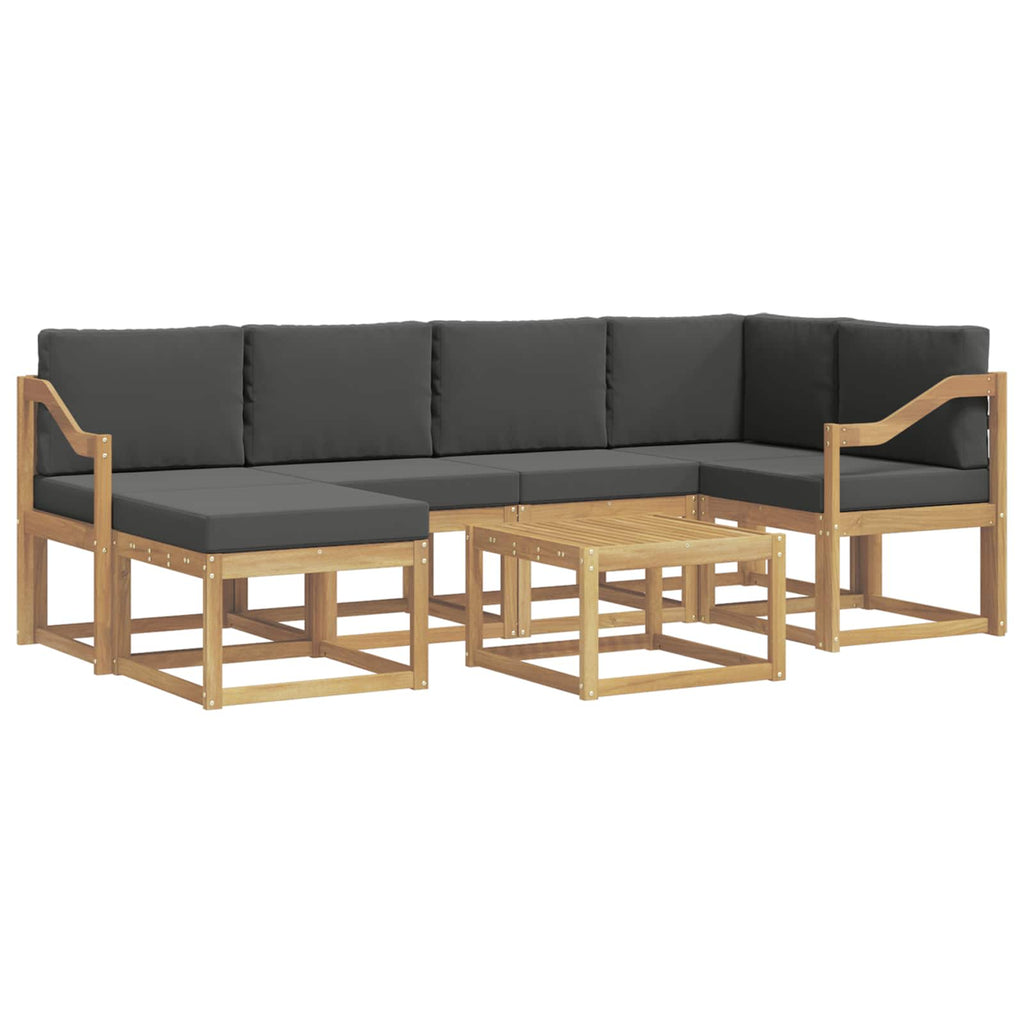 Outdoor-Sofagarnitur 7 pcs Weiß und Anthrazit Massivholz Akazie