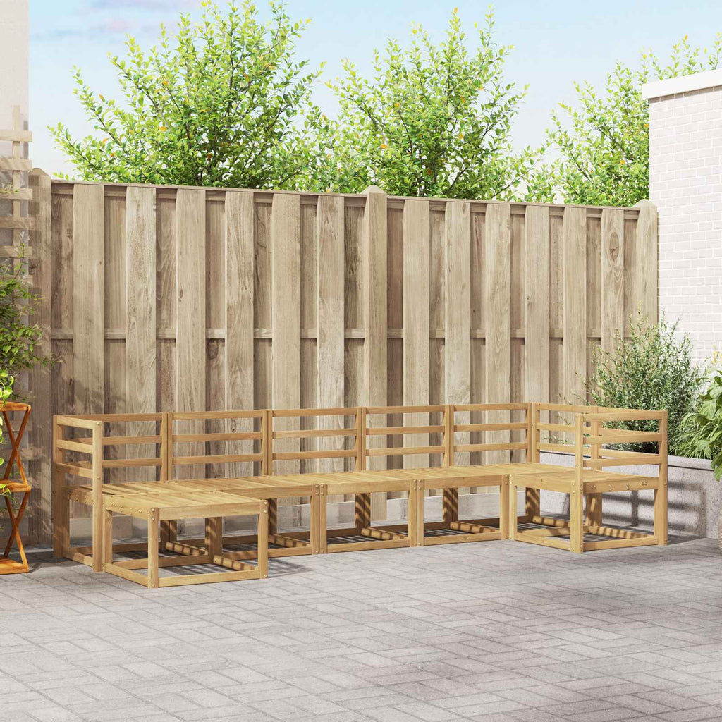 Outdoor-Sofagarnitur 7 pcs Weiß Massivholz Akazie