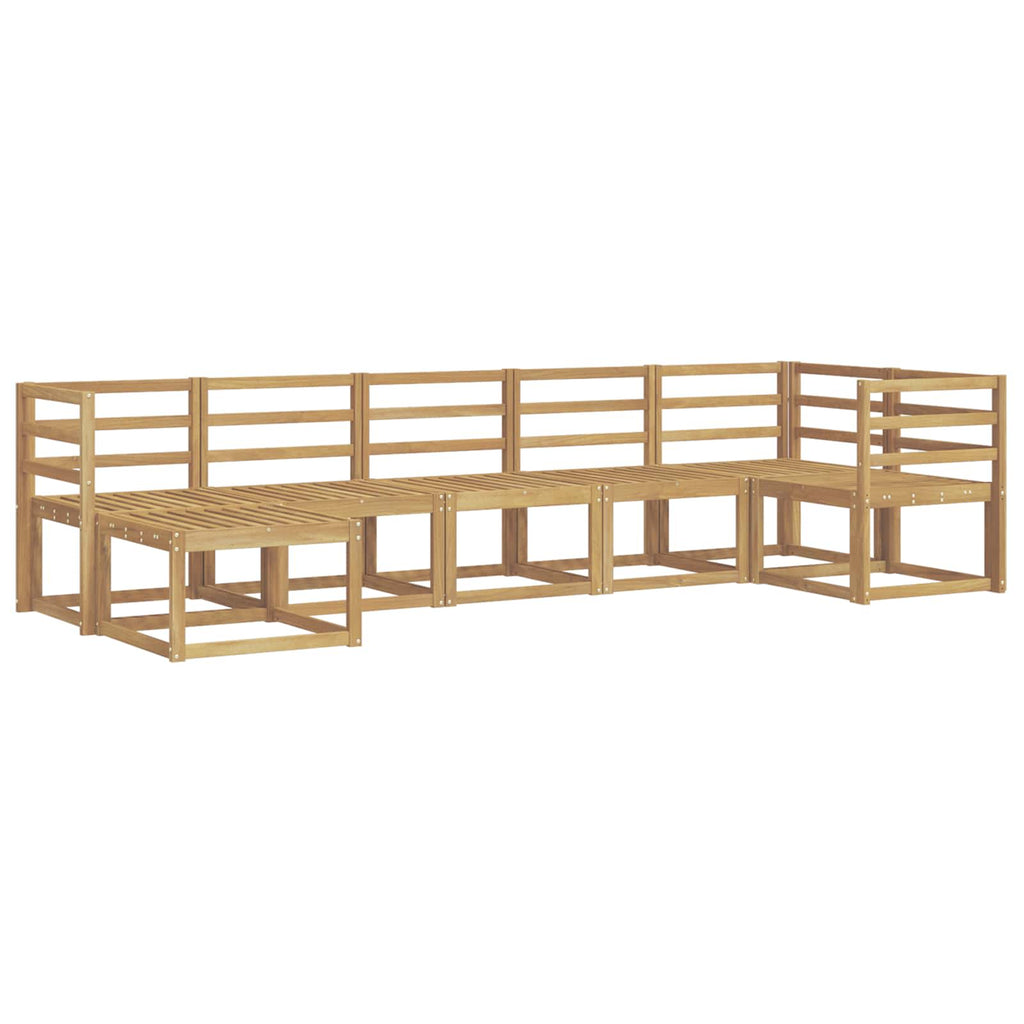 Outdoor-Sofagarnitur 7 pcs Weiß Massivholz Akazie