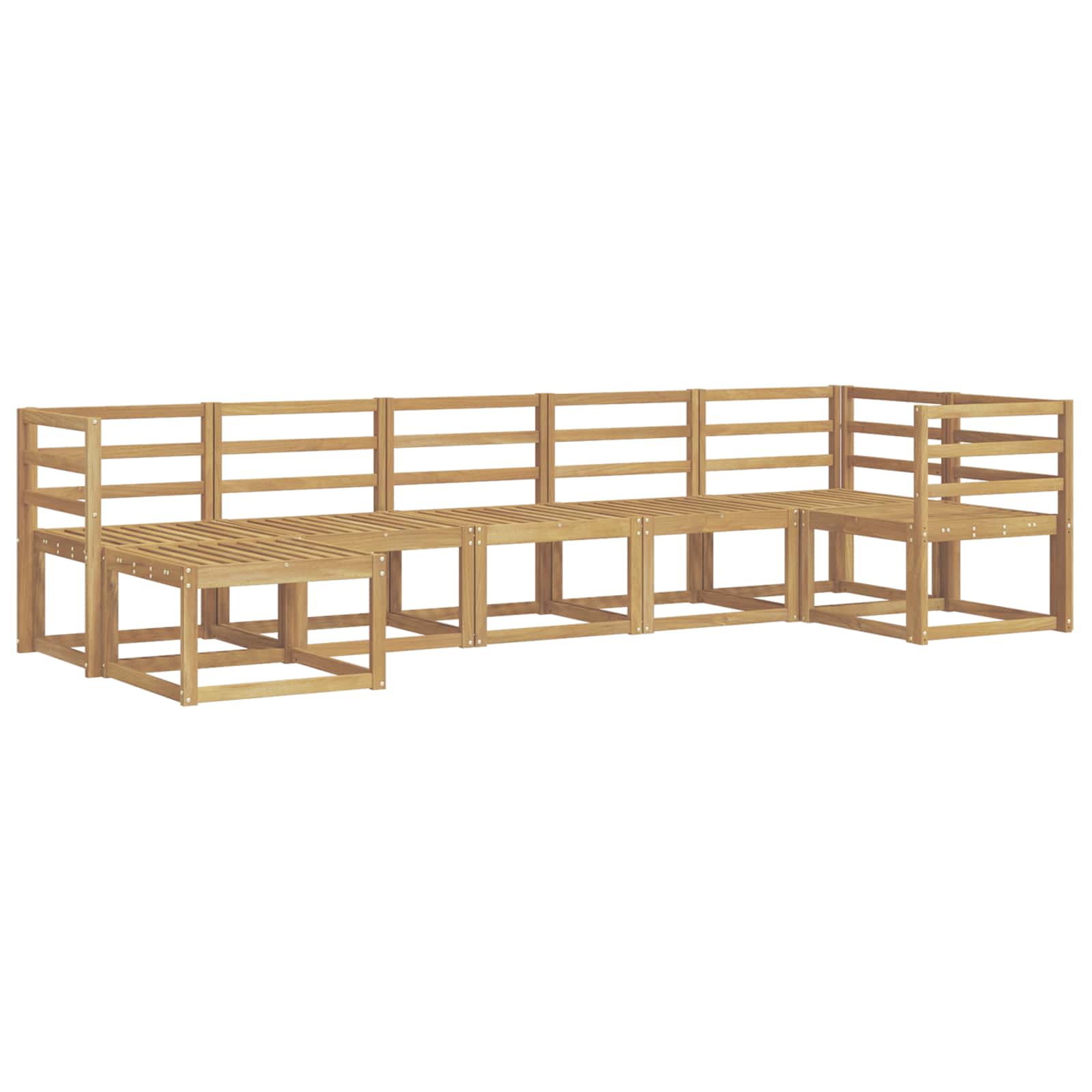 Outdoor-Sofagarnitur 7 pcs Weiß Massivholz Akazie