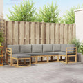 Outdoor-Sofagarnitur mit Kissen 7 pcs Weiß und Hellgrau