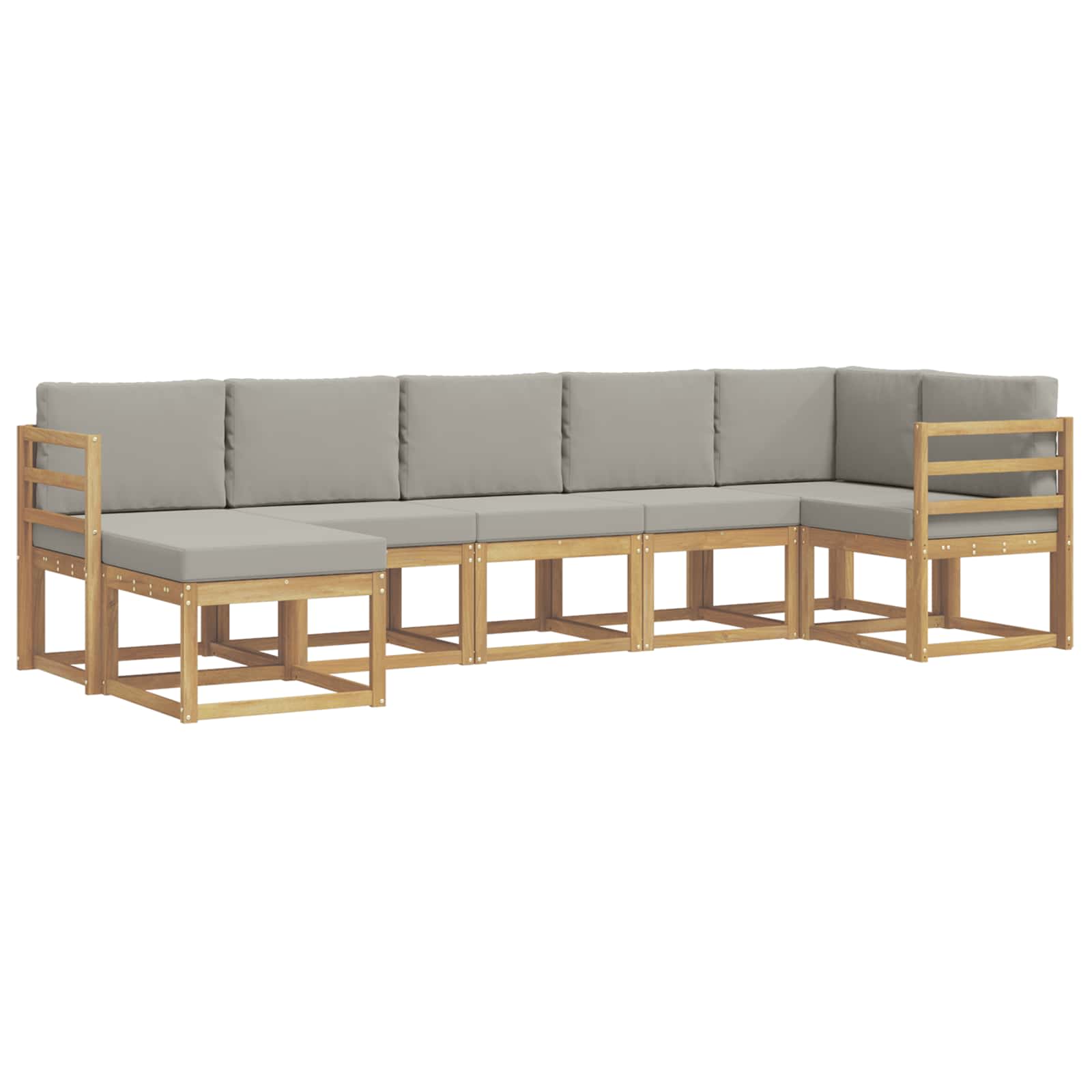 Outdoor-Sofagarnitur mit Kissen 7 pcs Weiß und Hellgrau