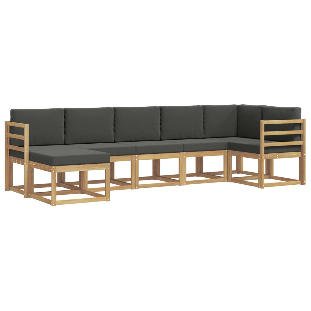 Outdoor-Sofagarnitur 7 pcs Weiß und Anthrazit Polyester