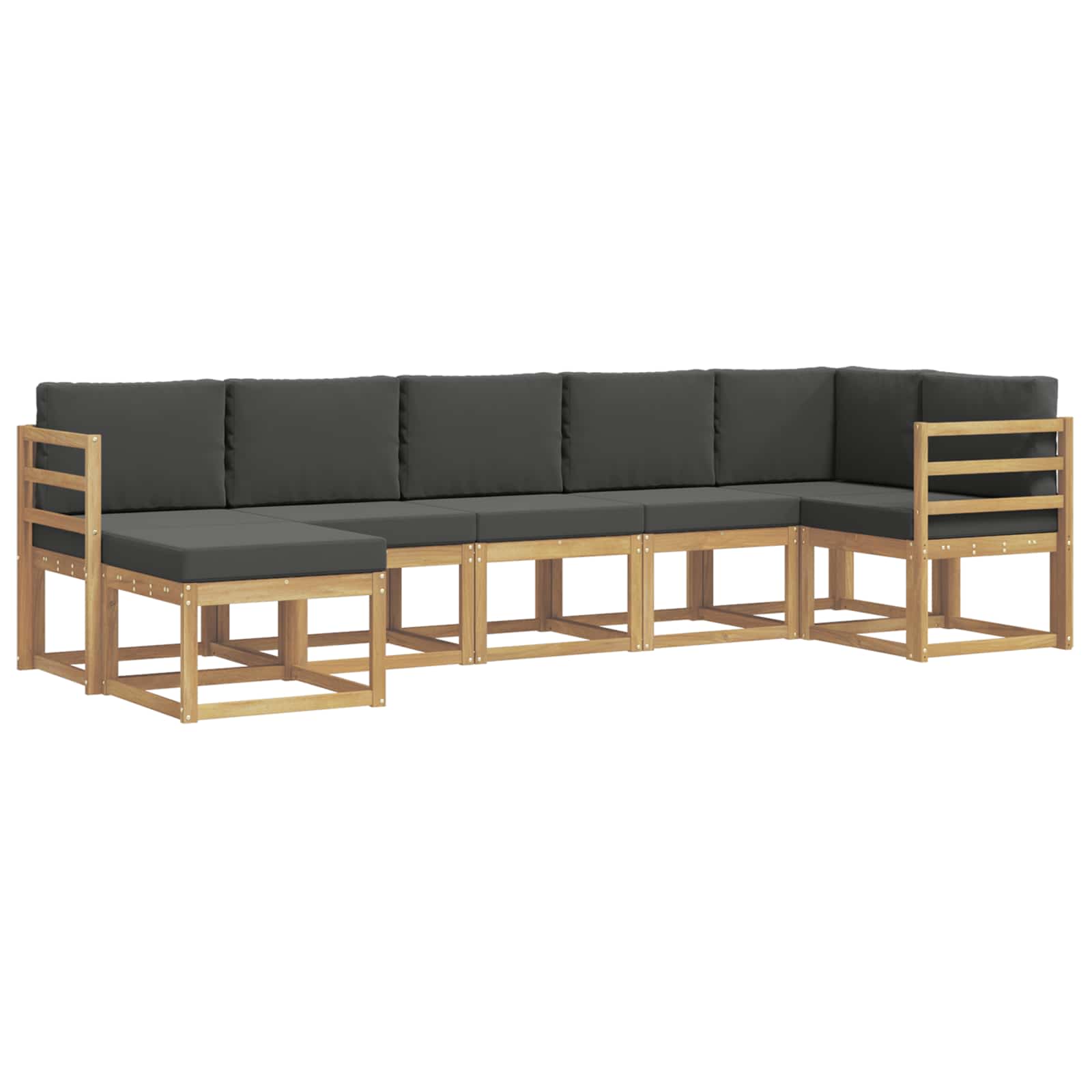 Outdoor-Sofagarnitur 7 pcs Weiß und Anthrazit Polyester