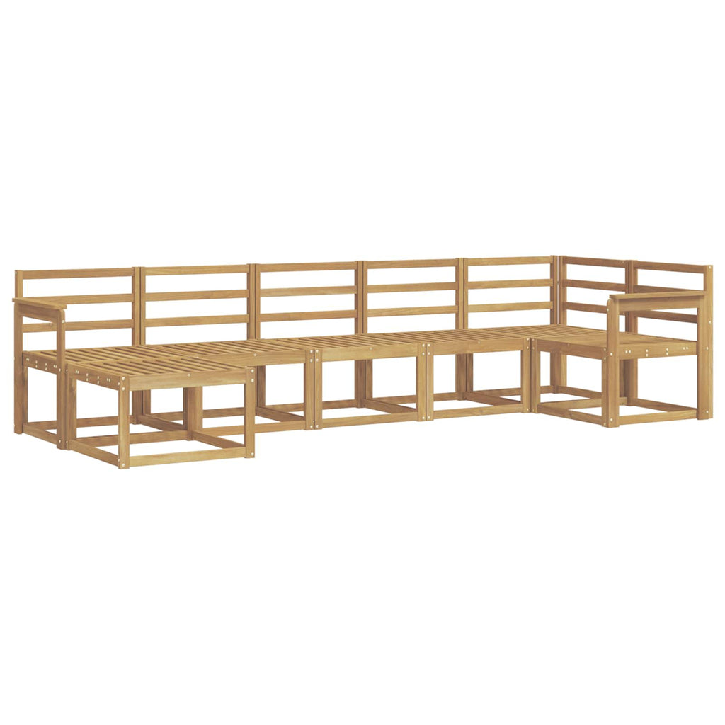 Outdoor-Sofagarnitur 7 pcs Weiß Massivholz Akazie