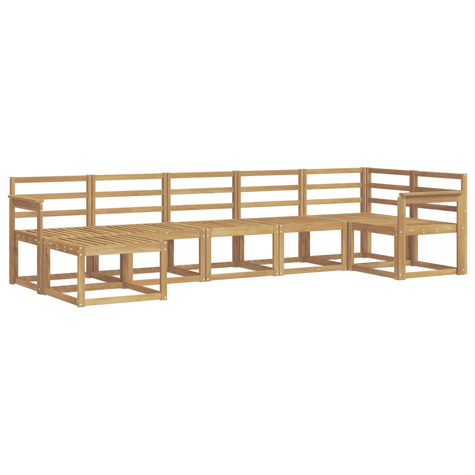 Outdoor-Sofagarnitur 7 pcs Weiß Massivholz Akazie