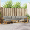 Outdoor-Sofagarnitur mit Kissen 7 pcs Weiß und Hellgrau