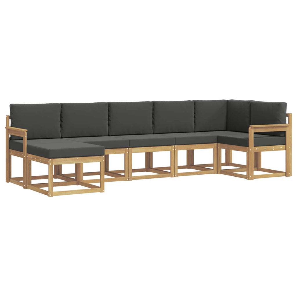Outdoor-Sofagarnitur 7 pcs Weiß und Anthrazit Polyester