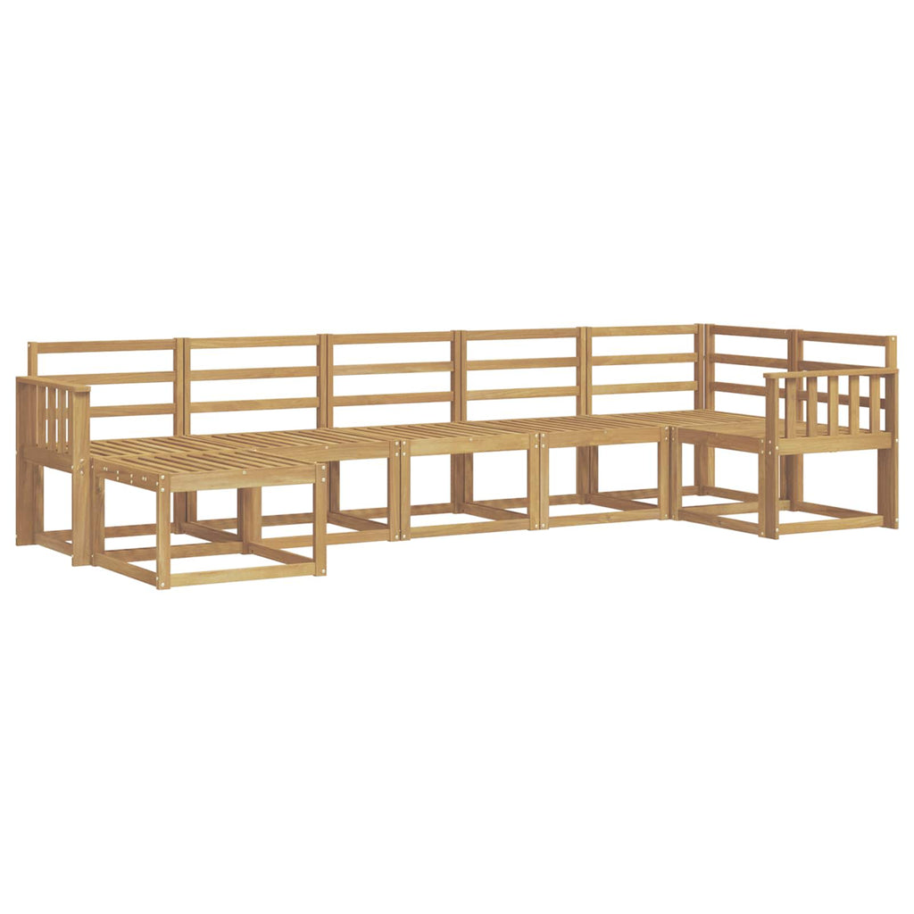 Outdoor-Sofagarnitur 7 pcs Weiß Massivholz Akazie