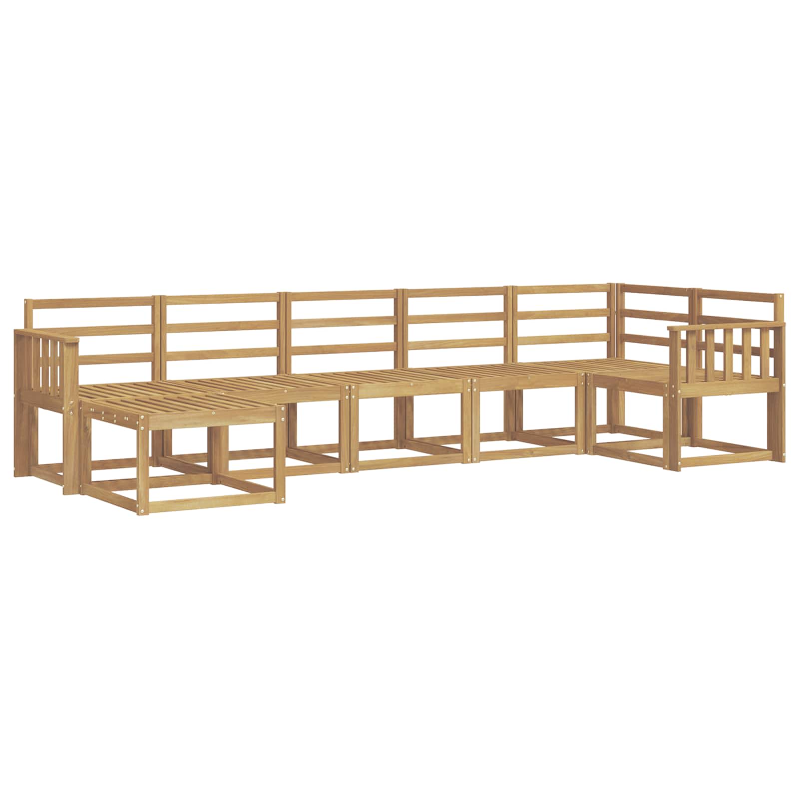 Outdoor-Sofagarnitur 7 pcs Weiß Massivholz Akazie