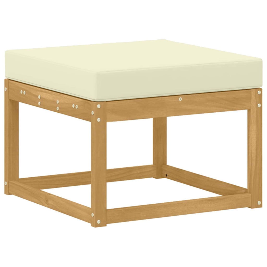 Outdoor-Sofagarnitur mit Kissen 7 pcs Weiß und Creme Polyester