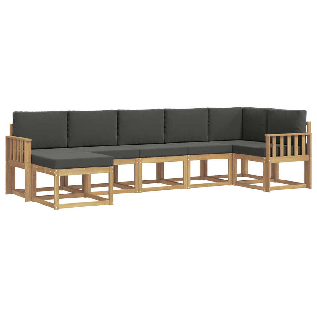 Outdoor-Sofagarnitur 7 pcs Weiß und Anthrazit Polyester