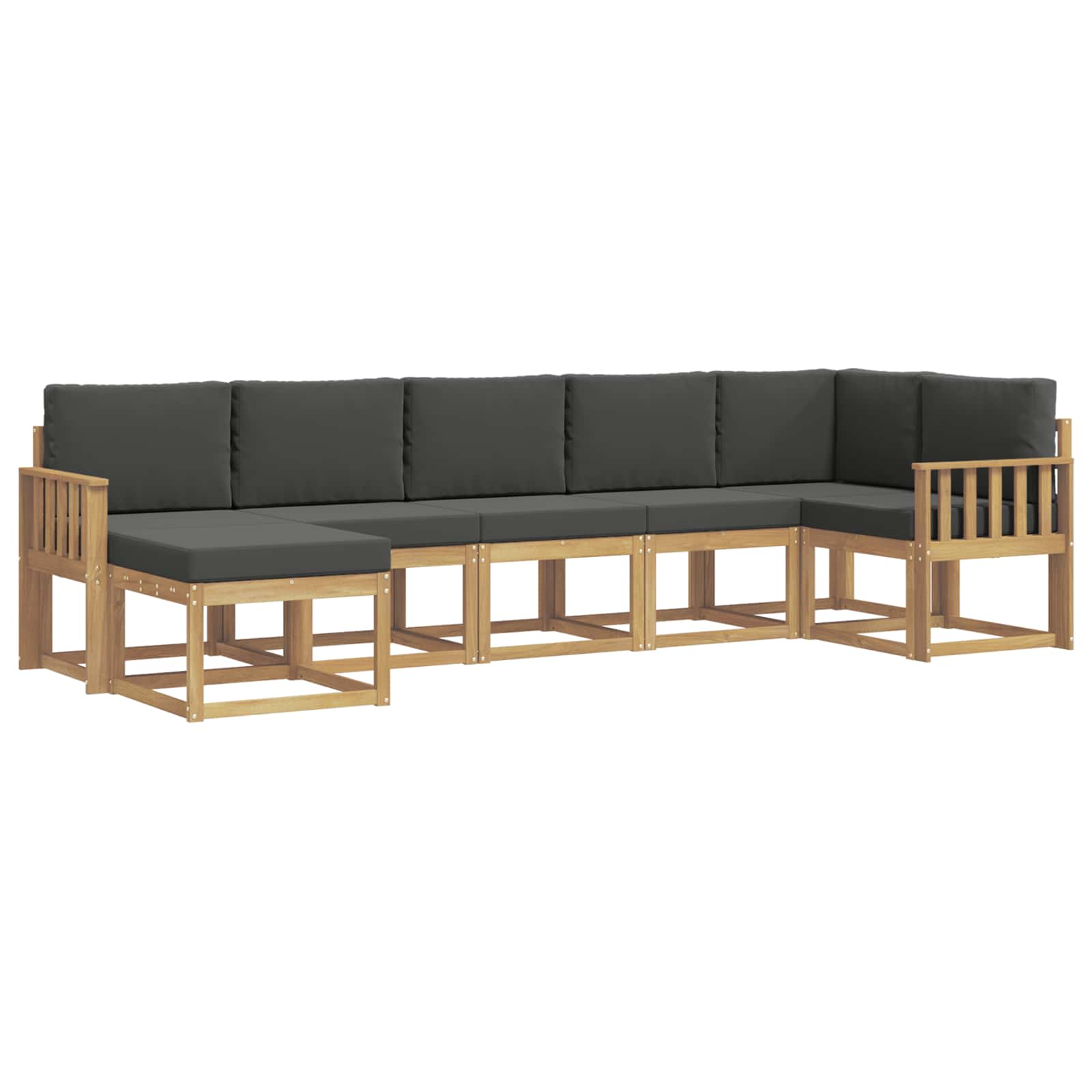 Outdoor-Sofagarnitur 7 pcs Weiß und Anthrazit Polyester