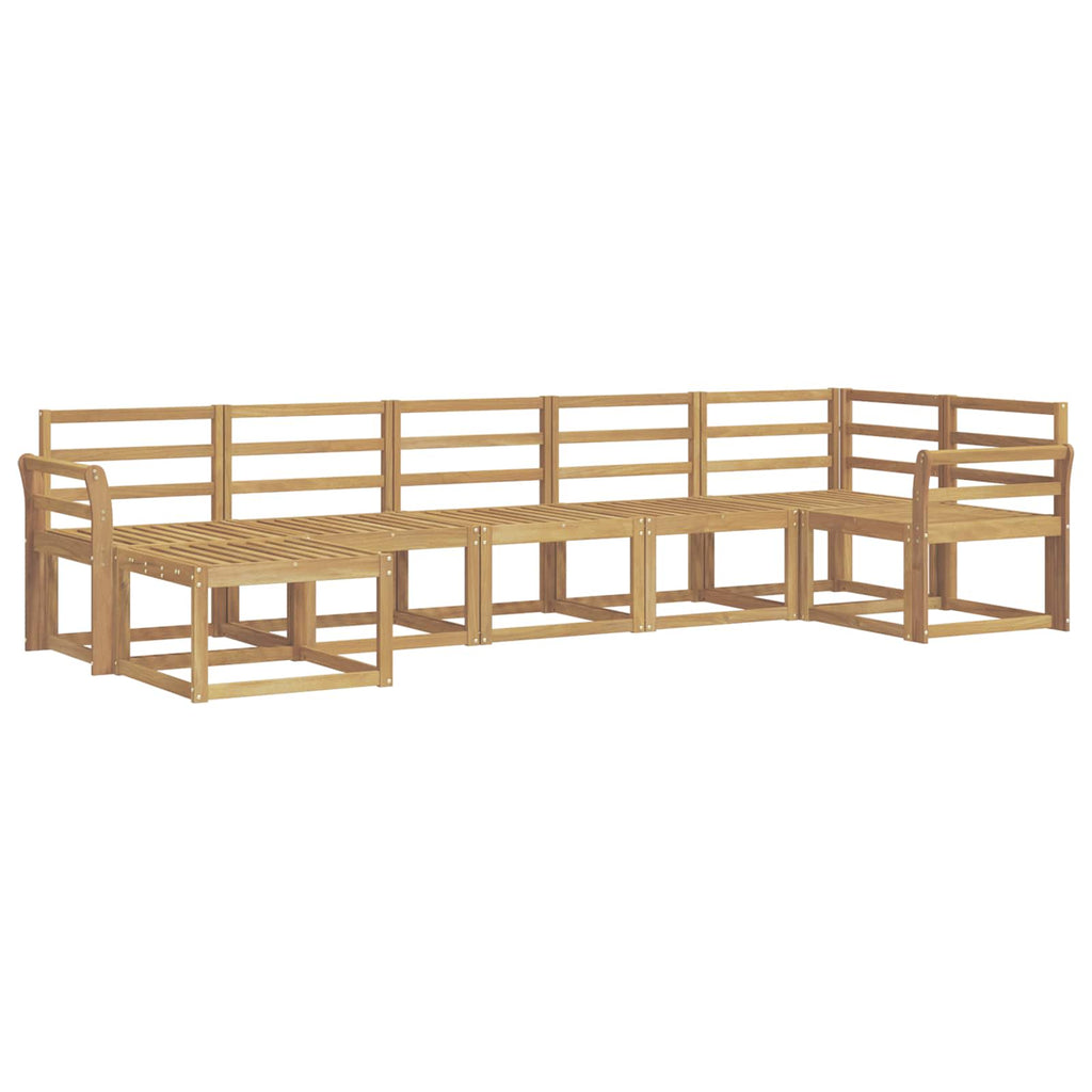 Outdoor-Sofagarnitur 7 pcs Weiß Massivholz Akazie