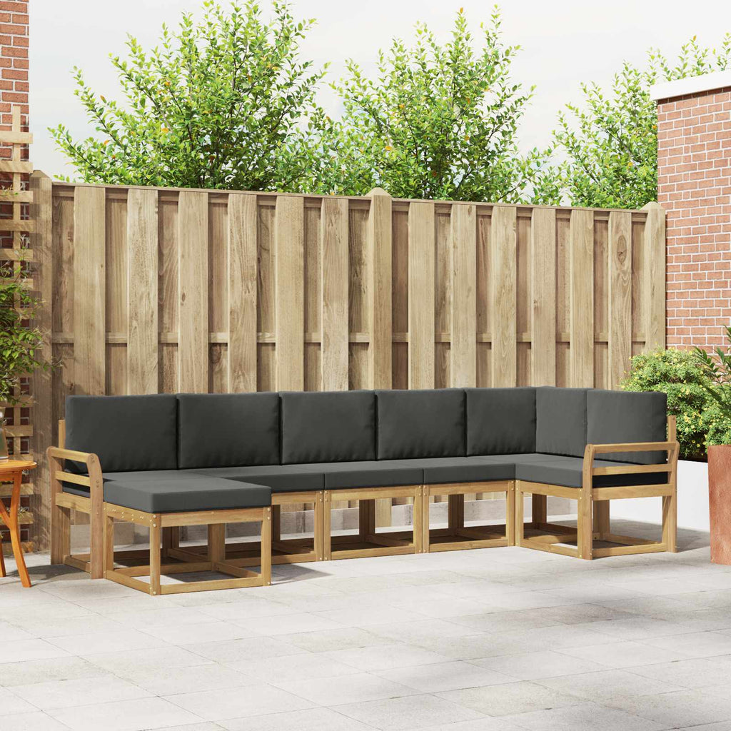 Outdoor-Sofagarnitur 7 pcs Weiß und Anthrazit Polyester