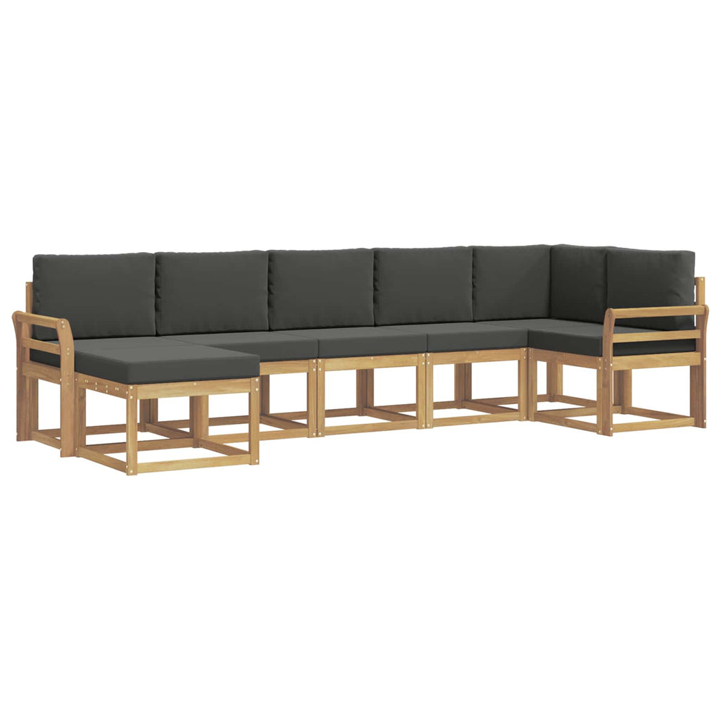 Outdoor-Sofagarnitur 7 pcs Weiß und Anthrazit Polyester