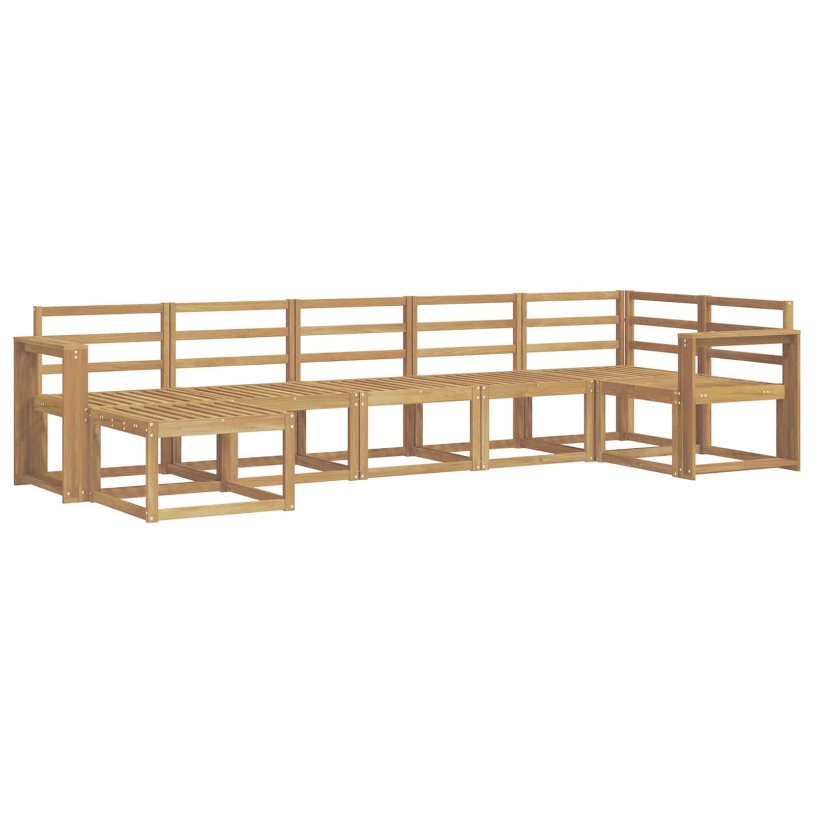 Outdoor-Sofagarnitur 7 pcs Weiß Massivholz Akazie