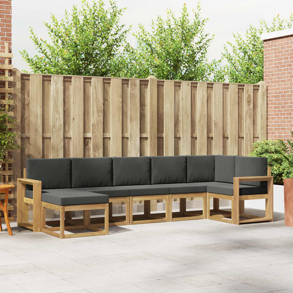 Outdoor-Sofagarnitur 7 pcs Weiß und Anthrazit Polyester
