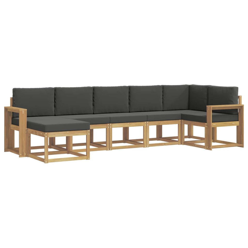 Outdoor-Sofagarnitur 7 pcs Weiß und Anthrazit Polyester